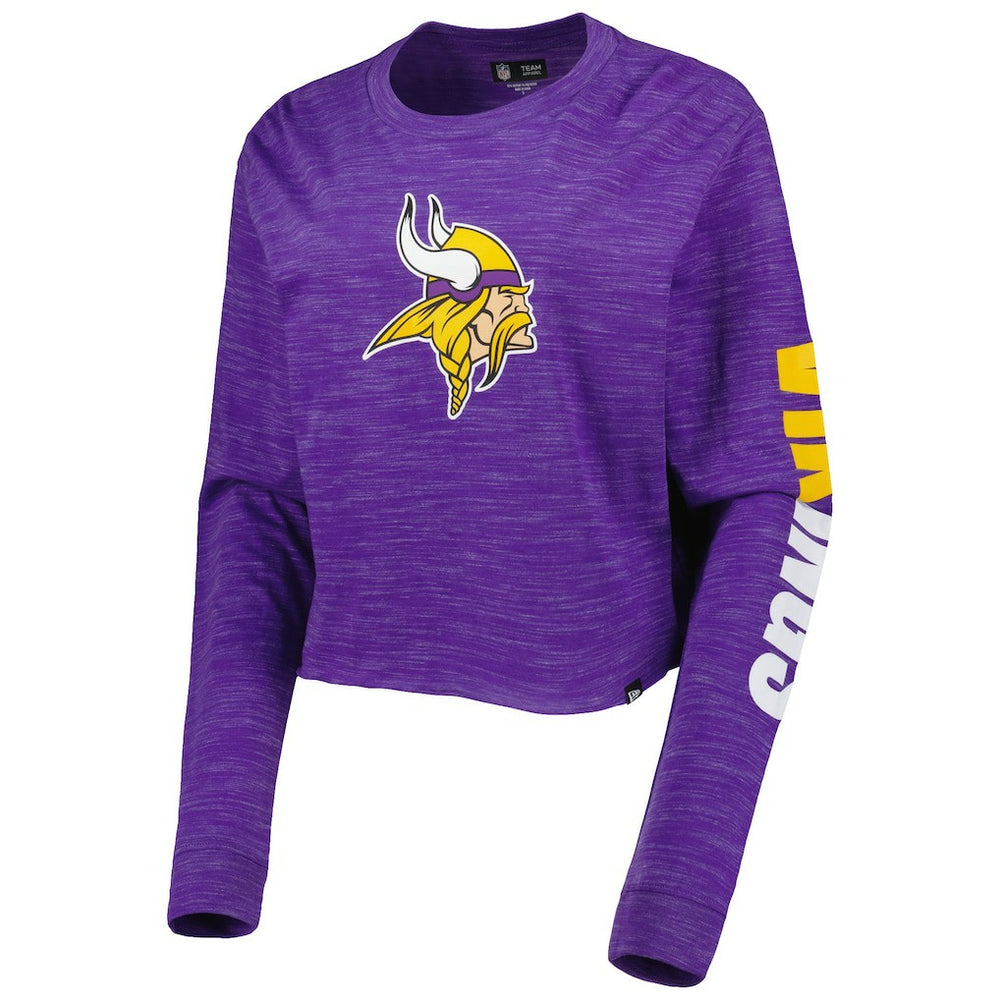 Minnesota Vikings New Era Women's Crop Long Sleeve T-Shirt - Purple T-shirts