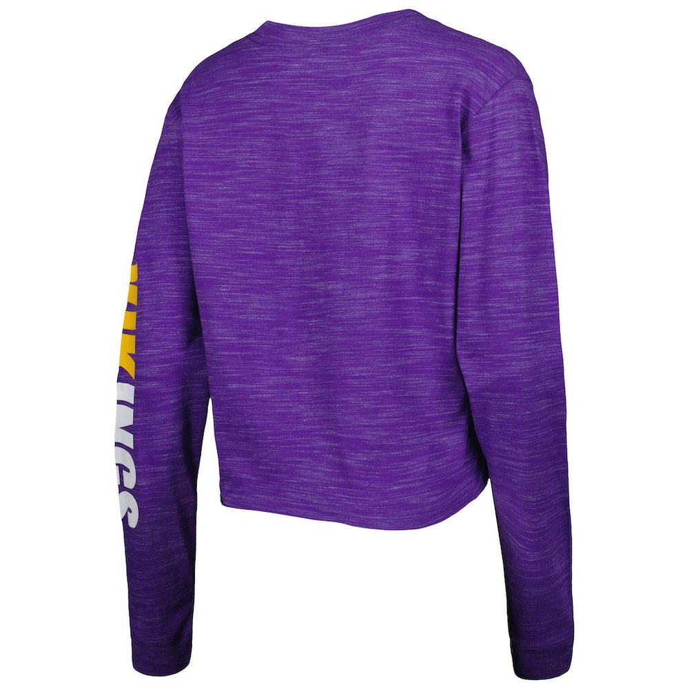 Minnesota Vikings New Era Women's Crop Long Sleeve T-Shirt - Purple T-shirts
