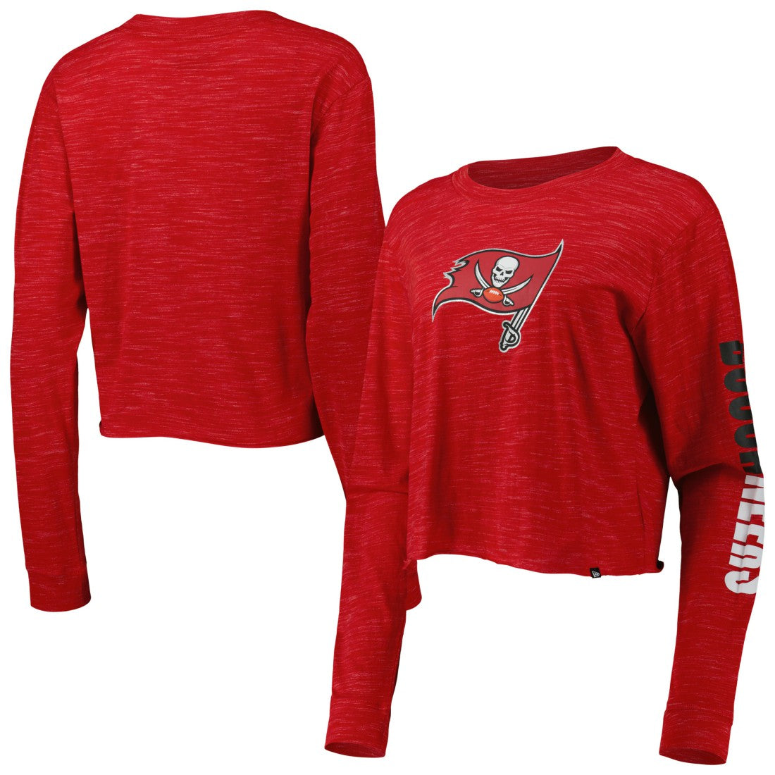 Tampa Bay Buccaneers New Era Women's Crop Long Sleeve T-Shirt - Red T-shirts