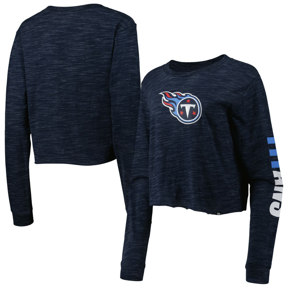 Tennessee Titans New Era Women's Crop Long Sleeve T-Shirt - Navy T-shirts