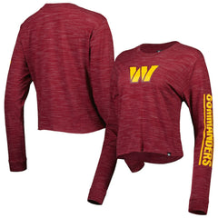 Washington Commanders New Era Women's Crop Long Sleeve T-Shirt - Burgundy T-shirts
