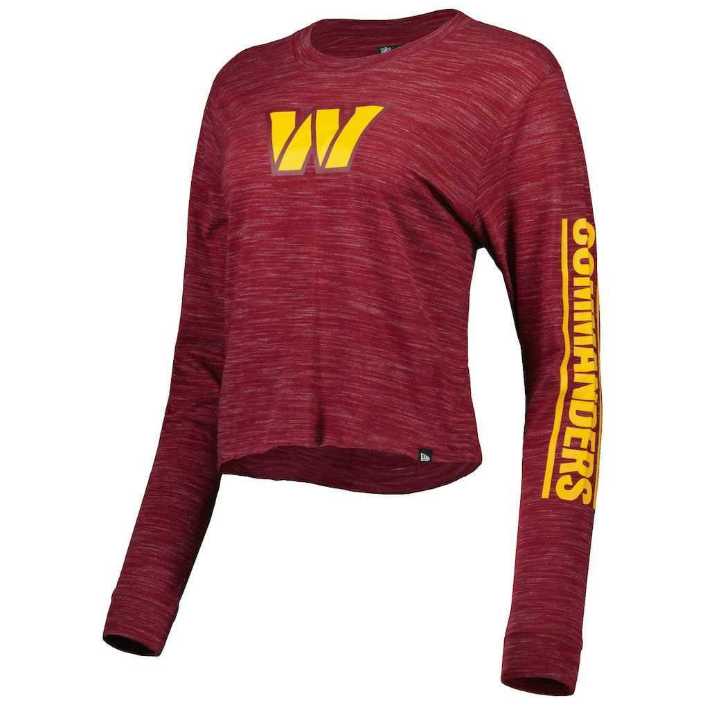 Washington Commanders New Era Women's Crop Long Sleeve T-Shirt - Burgundy T-shirts