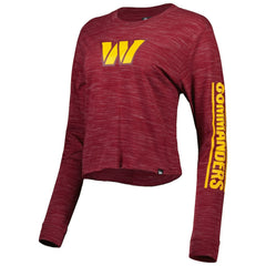 Washington Commanders New Era Women's Crop Long Sleeve T-Shirt - Burgundy T-shirts