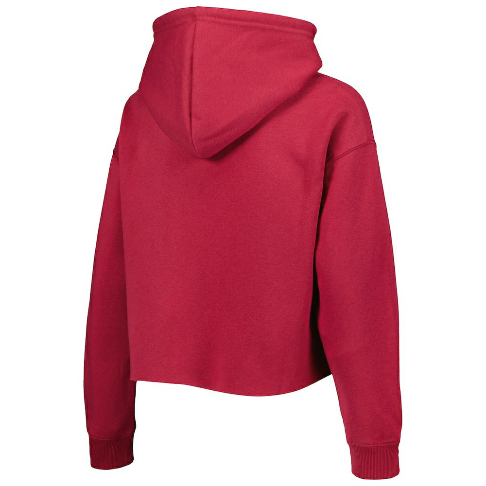 Arizona Cardinals Cuce Women's Crystal Logo Cropped Pullover Hoodie - Cardinal Hoodies