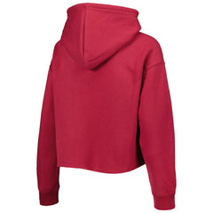 Arizona Cardinals Cuce Women's Crystal Logo Cropped Pullover Hoodie - Cardinal Hoodies