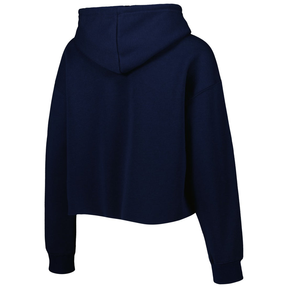 Tennessee Titans Cuce Women's Crystal Logo Cropped Pullover Hoodie - Navy Hoodies