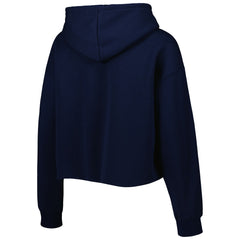 Tennessee Titans Cuce Women's Crystal Logo Cropped Pullover Hoodie - Navy Hoodies