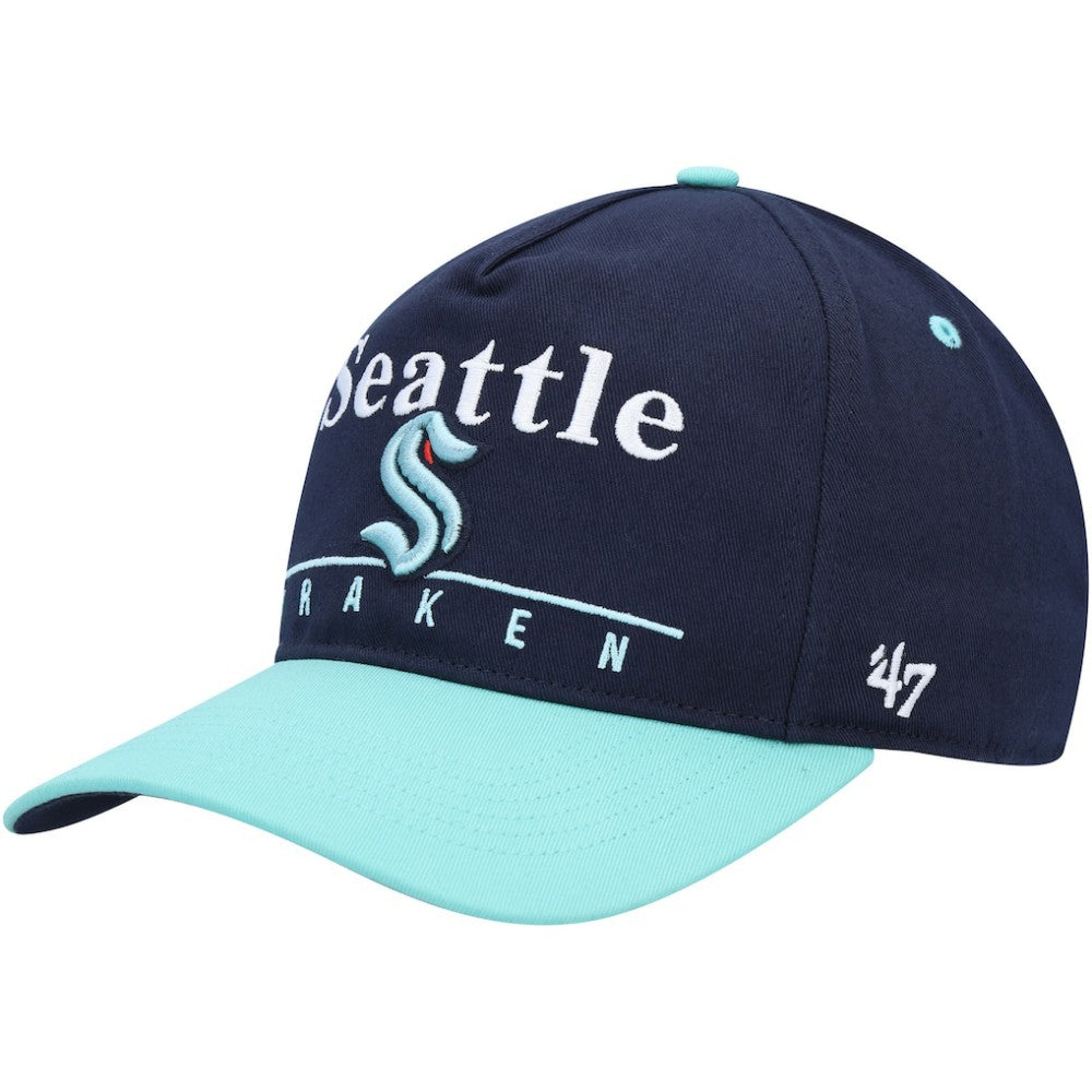 Seattle Kraken '47 Super Hitch Adjustable Snapback Hat - Deep Sea Blue/Light Blue | US 4883517