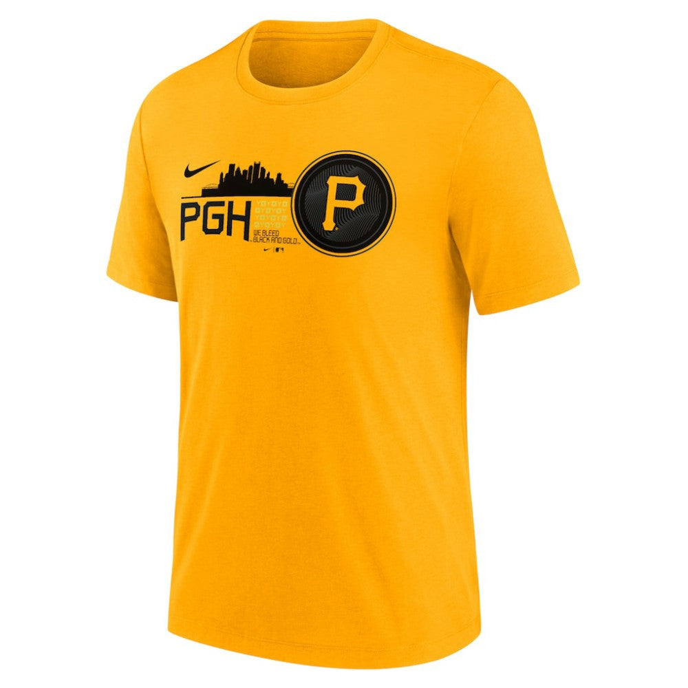 Pittsburgh Pirates Nike City Connect Tri-Blend T-Shirt - Gold T-shirts