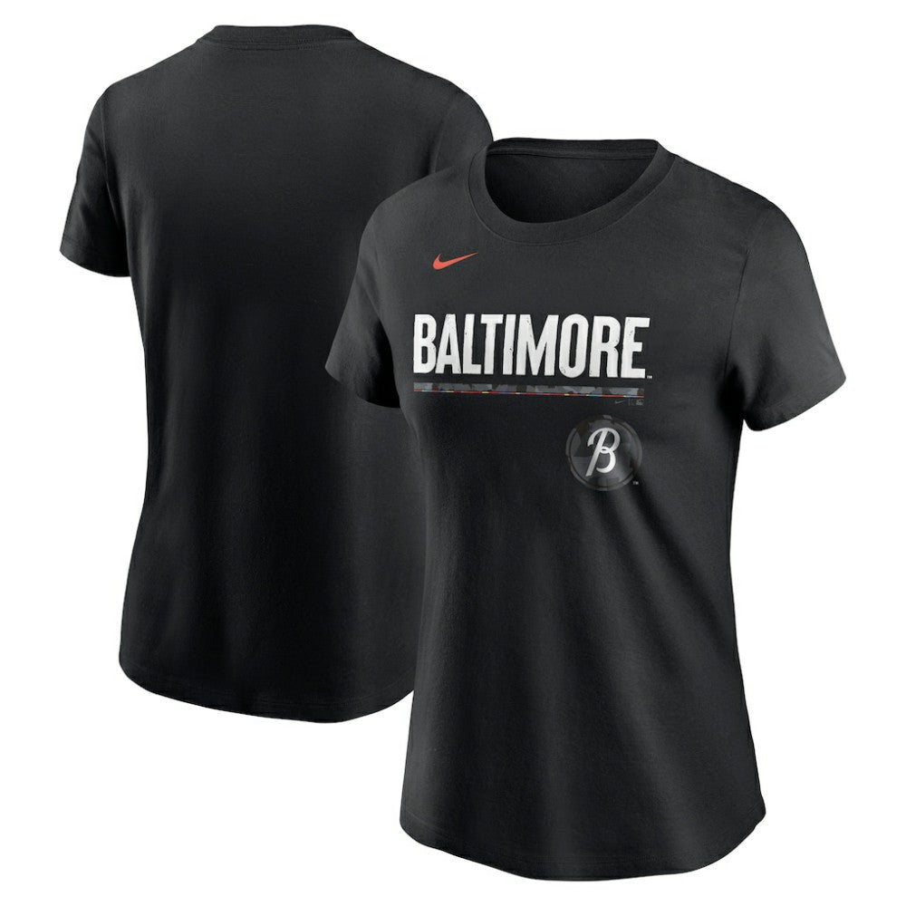 Baltimore Orioles Nike Women's City Connect Wordmark T-Shirt - Black T-shirts