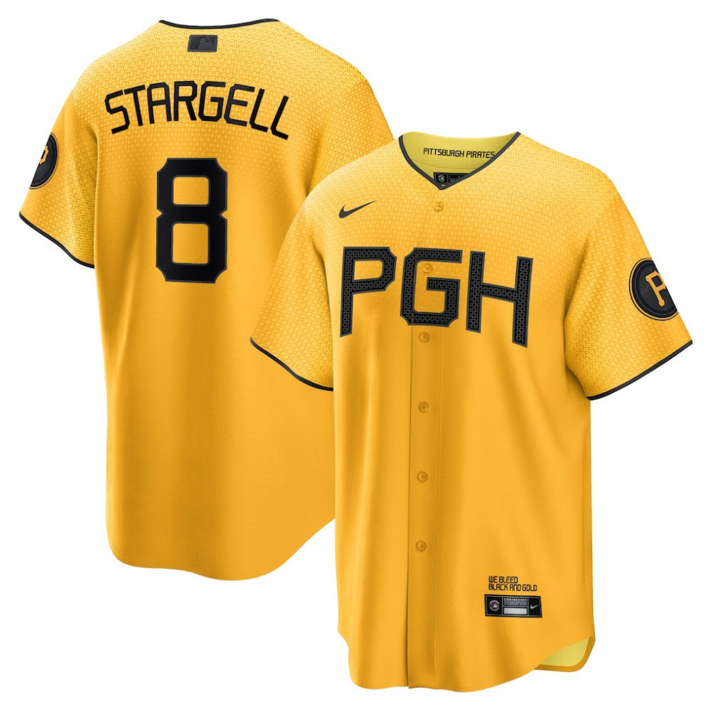 Willie Stargell Pittsburgh Pirates Nike City Connect Replica Player Jersey - Gold Jerseys