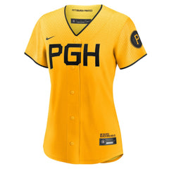 Bryan Reynolds Pittsburgh Pirates Nike Women's City Connect Replica Player Jersey - Gold Jerseys