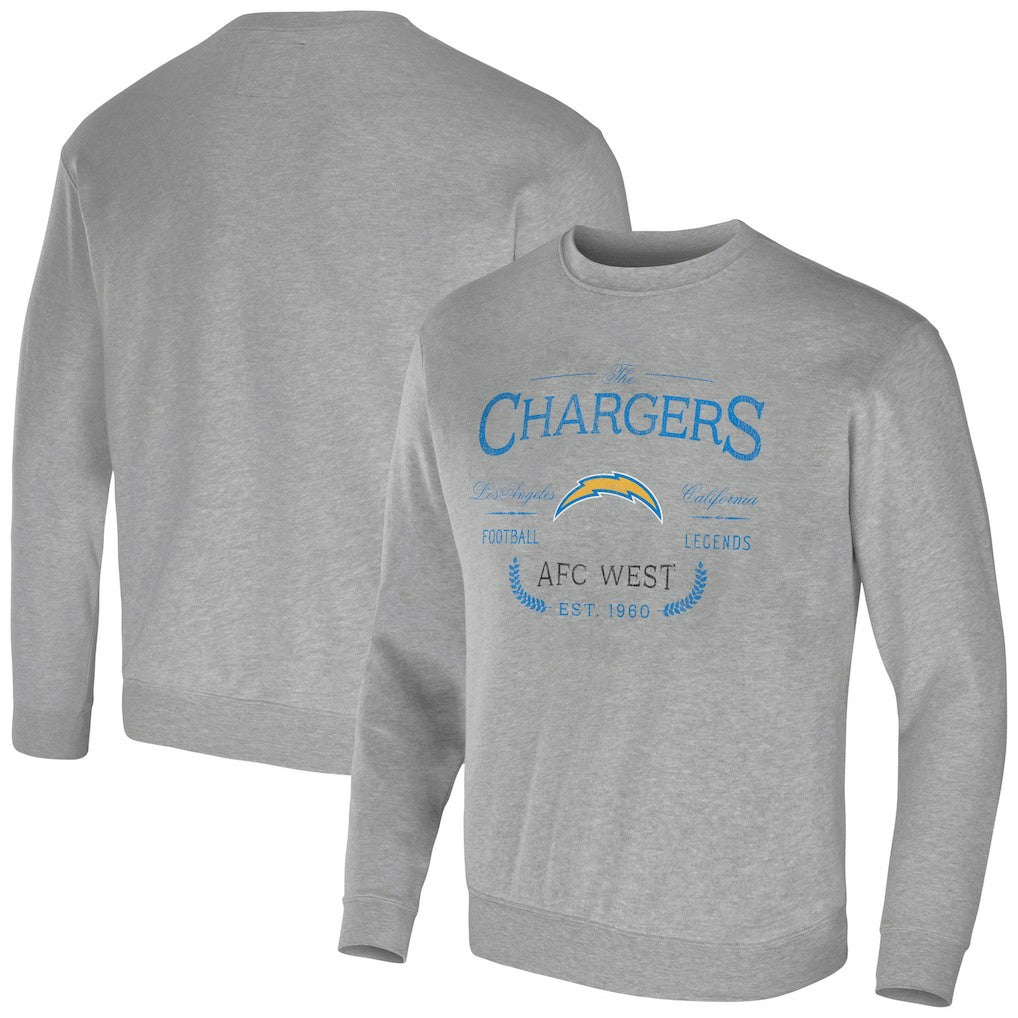 Los Angeles Chargers NFL x Darius Rucker Collection Pullover Sweatshirt - Heather Gray Pullover