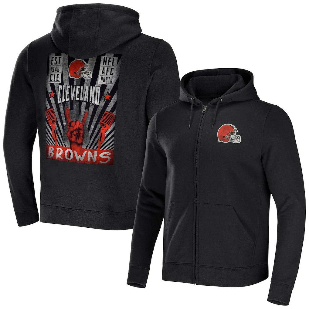 Cleveland Browns NFL x Darius Rucker Collection Rocker Full-Zip Hoodie - Black Hoodies