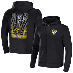 Los Angeles Rams NFL x Darius Rucker Collection Rocker Full-Zip Hoodie - Black Hoodies