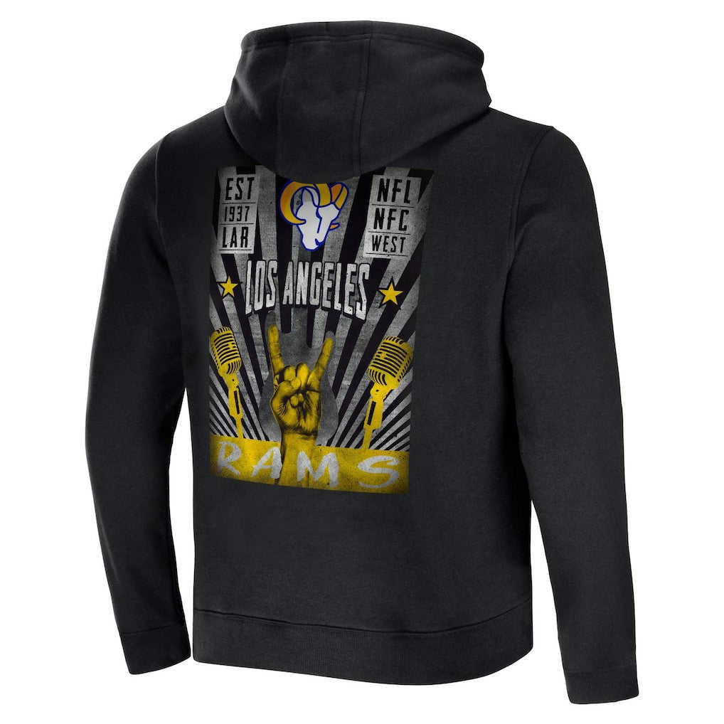 Los Angeles Rams NFL x Darius Rucker Collection Rocker Full-Zip Hoodie - Black Hoodies