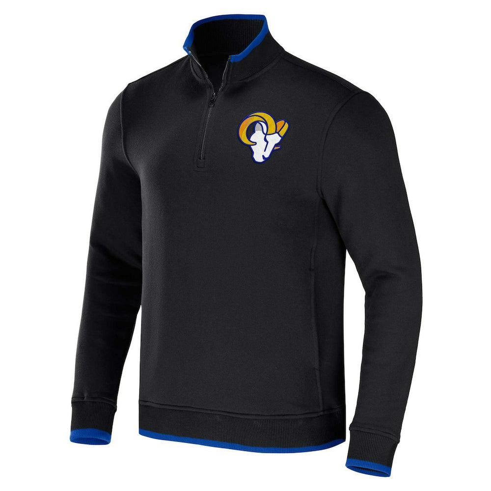Los Angeles Rams NFL x Darius Rucker Collection Logo Quarter-Zip Top - Black Tops