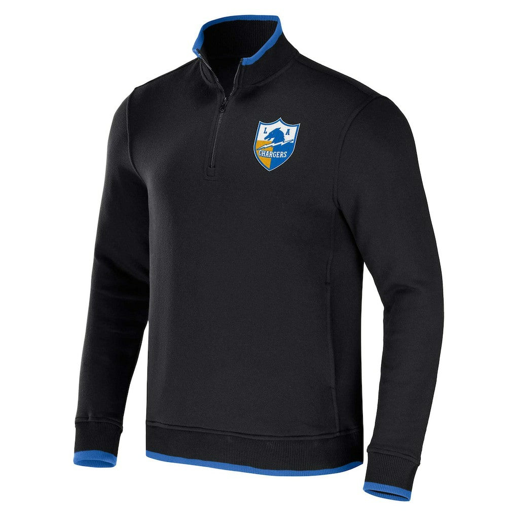 Los Angeles Chargers NFL x Darius Rucker Collection Logo Quarter-Zip Top - Black Tops
