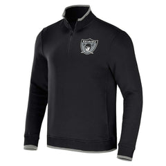 Las Vegas Raiders NFL x Darius Rucker Collection Logo Quarter-Zip Top - Black Tops