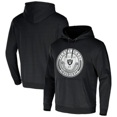 Las Vegas Raiders NFL x Darius Rucker Collection Washed Pullover Hoodie - Black Hoodies