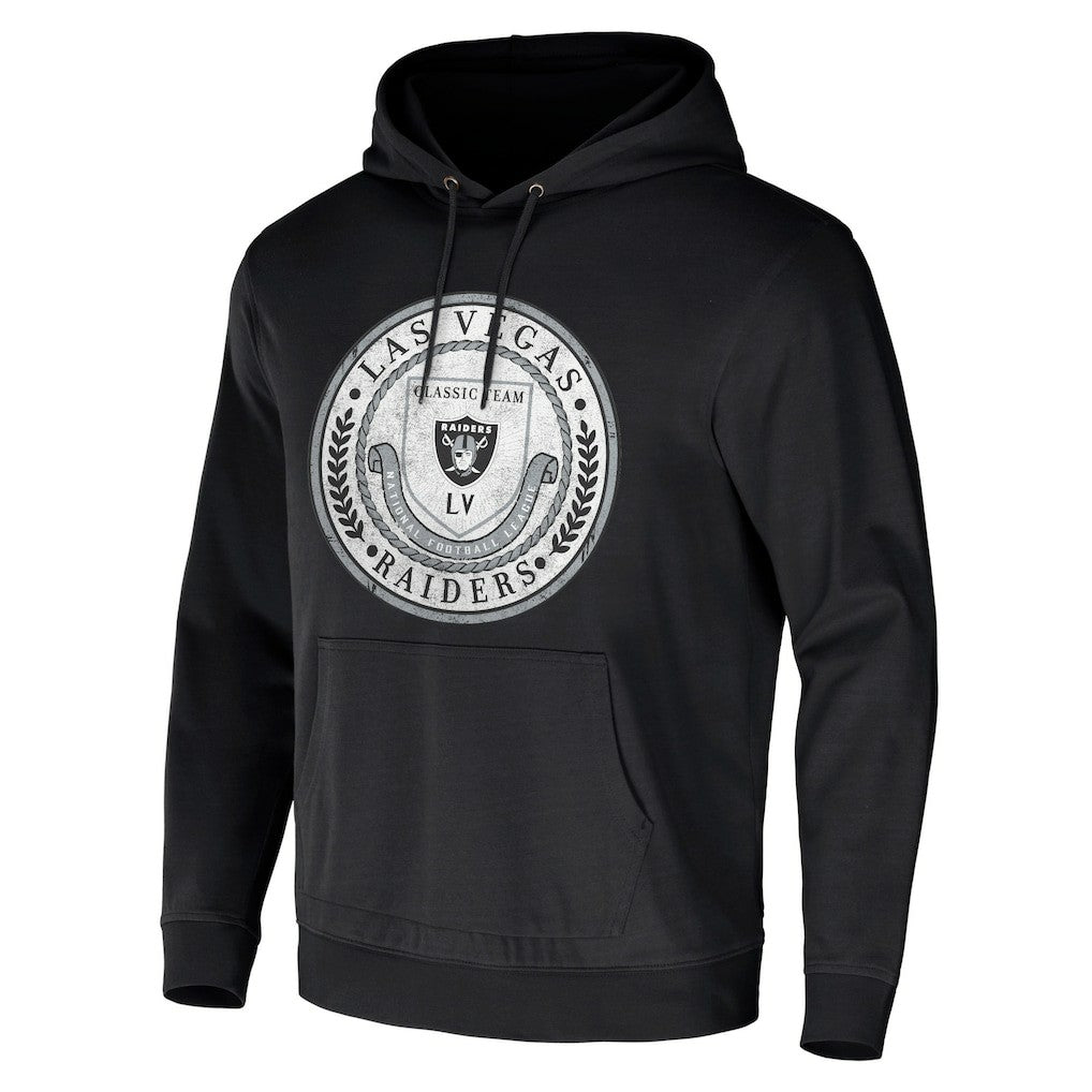 Las Vegas Raiders NFL x Darius Rucker Collection Washed Pullover Hoodie - Black Hoodies