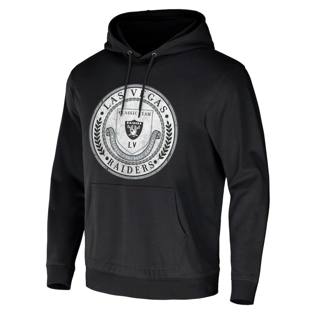 Las Vegas Raiders NFL x Darius Rucker Collection Washed Pullover Hoodie - Black Hoodies