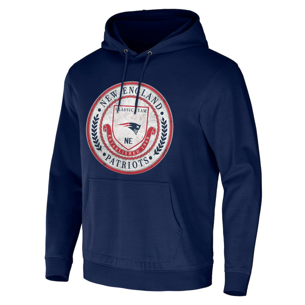 New England Patriots NFL x Darius Rucker Collection Washed Pullover Hoodie - Navy Hoodies