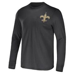 New Orleans Saints NFL x Darius Rucker Collection Team Long Sleeve Pocket T-Shirt - Black T-shirts