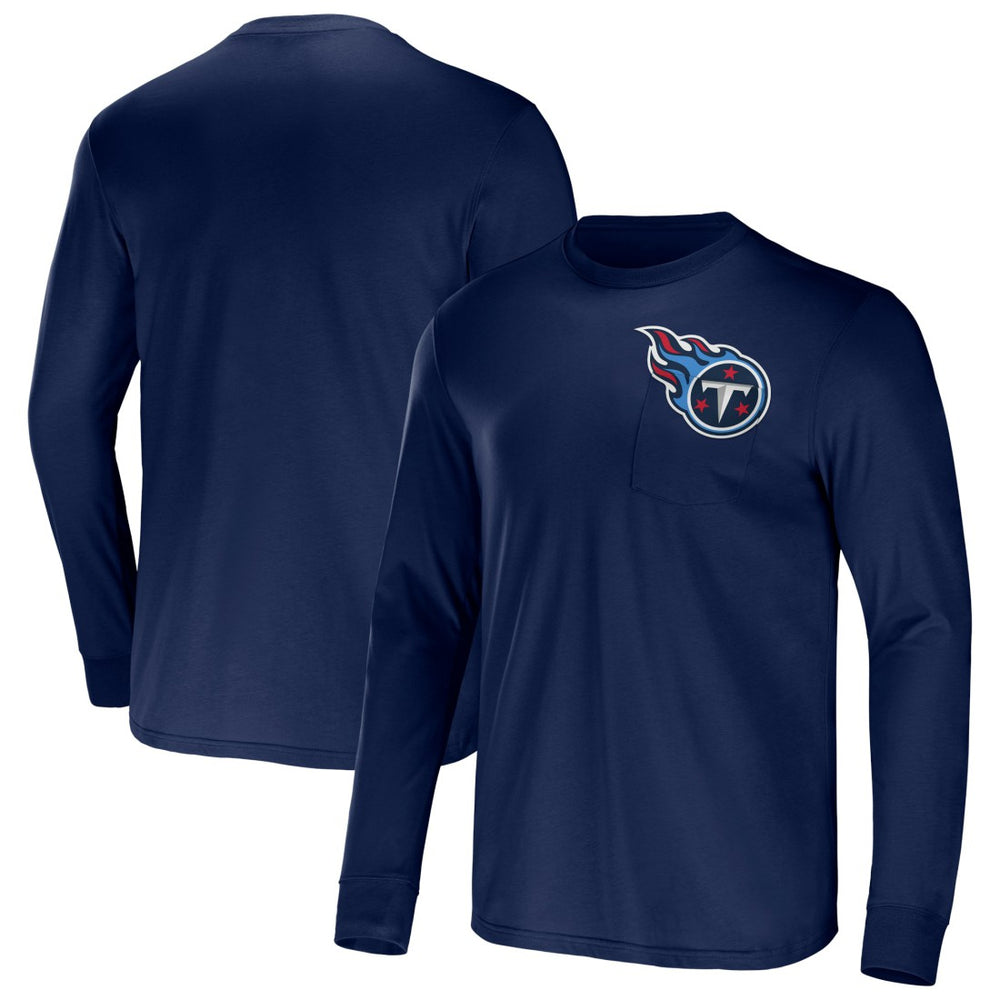 Tennessee Titans NFL x Darius Rucker Collection Team Long Sleeve Pocket T-Shirt - Navy T-shirts
