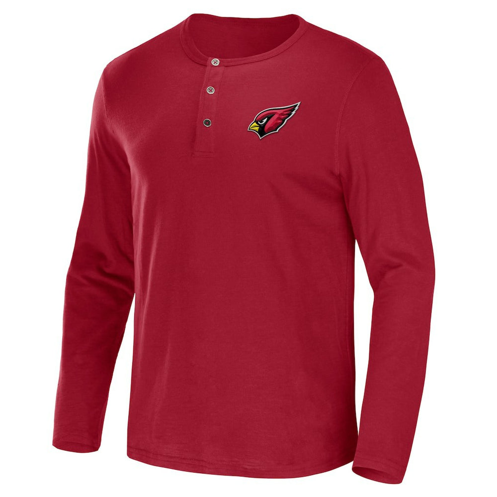 Arizona Cardinals NFL x Darius Rucker Collection Slub Jersey Henley Long Sleeve T-Shirt - Cardinal T-shirts