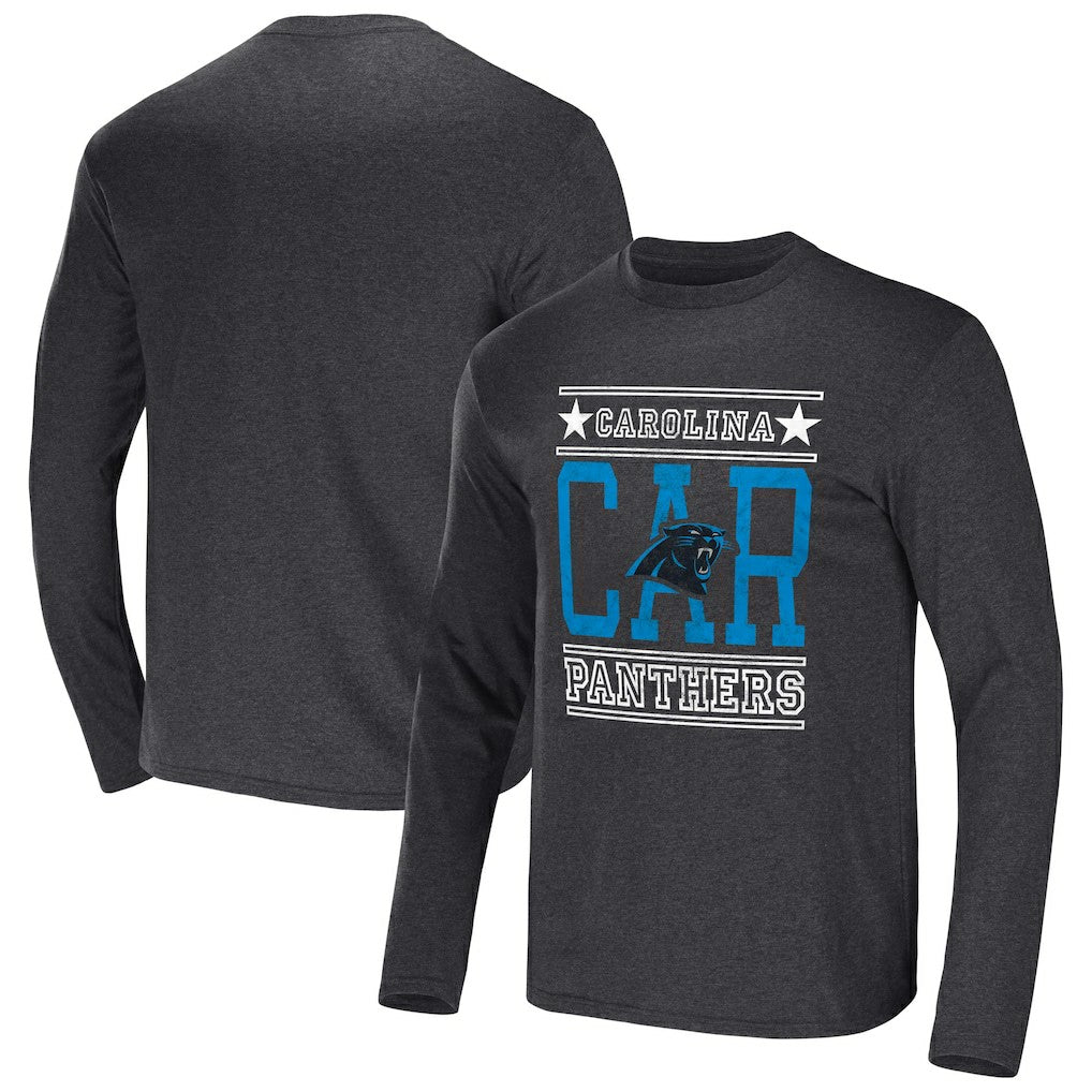 Carolina Panthers NFL x Darius Rucker Collection Long Sleeve T-Shirt - Heathered Charcoal T-shirts