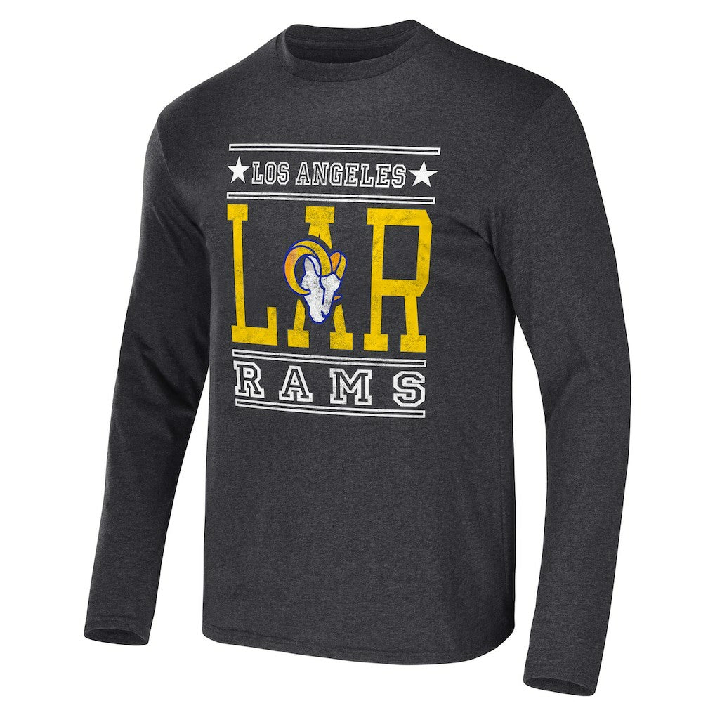 Los Angeles Rams NFL x Darius Rucker Collection Long Sleeve T-Shirt - Heathered Charcoal T-shirts