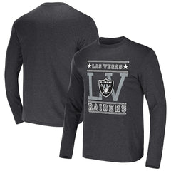 Las Vegas Raiders NFL x Darius Rucker Collection Long Sleeve T-Shirt - Heathered Charcoal T-shirts