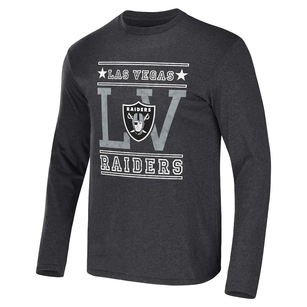 Las Vegas Raiders NFL x Darius Rucker Collection Long Sleeve T-Shirt - Heathered Charcoal T-shirts
