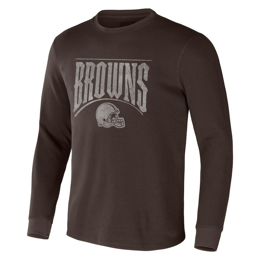 Cleveland Browns NFL x Darius Rucker Collection Long Sleeve Thermal T-Shirt - Brown T-shirts
