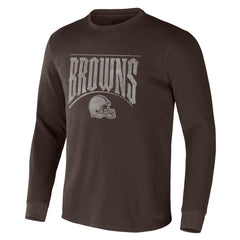 Cleveland Browns NFL x Darius Rucker Collection Long Sleeve Thermal T-Shirt - Brown T-shirts