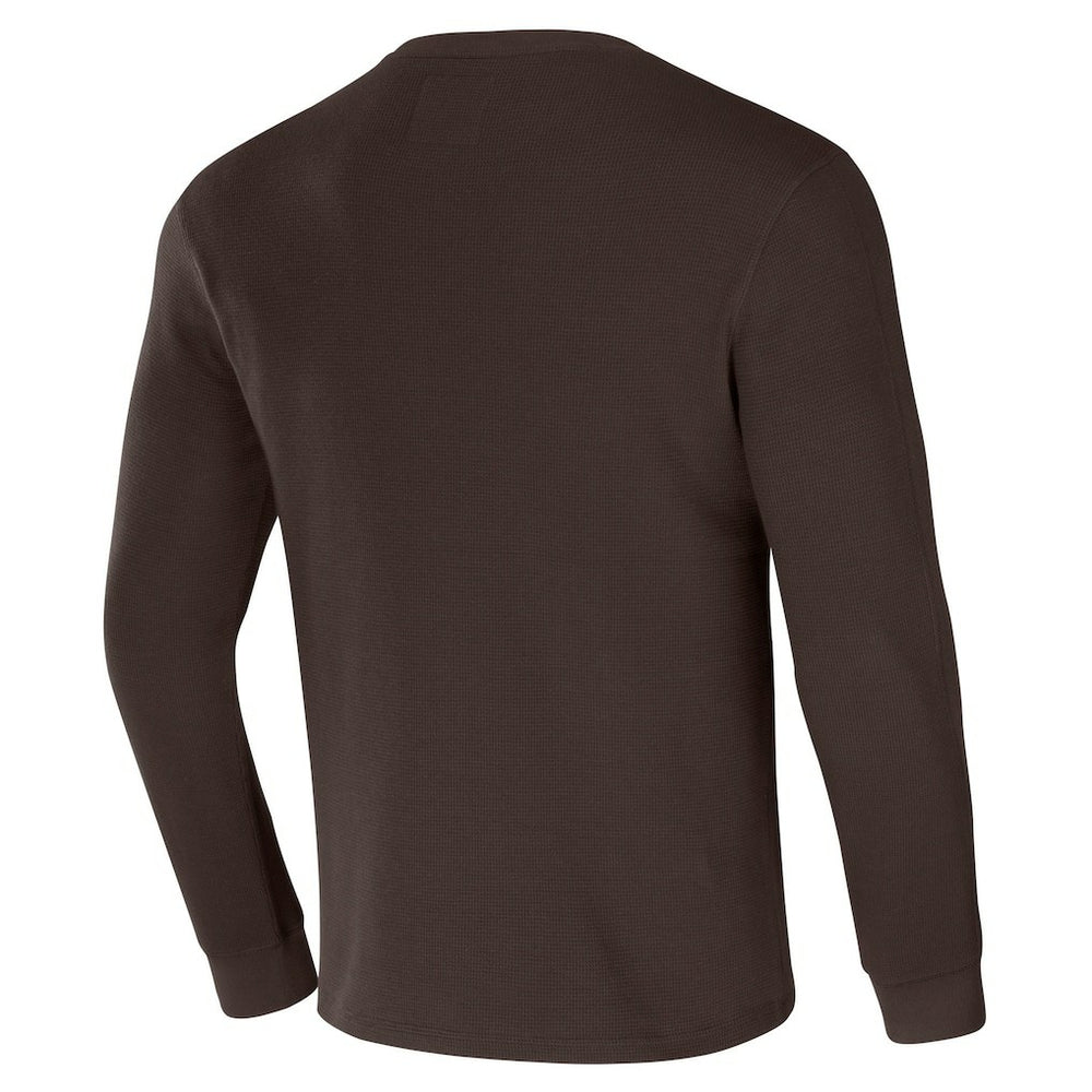 Cleveland Browns NFL x Darius Rucker Collection Long Sleeve Thermal T-Shirt - Brown T-shirts