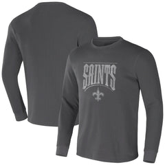 New Orleans Saints NFL x Darius Rucker Collection Long Sleeve Thermal T-Shirt - Charcoal T-shirts