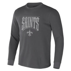 New Orleans Saints NFL x Darius Rucker Collection Long Sleeve Thermal T-Shirt - Charcoal T-shirts