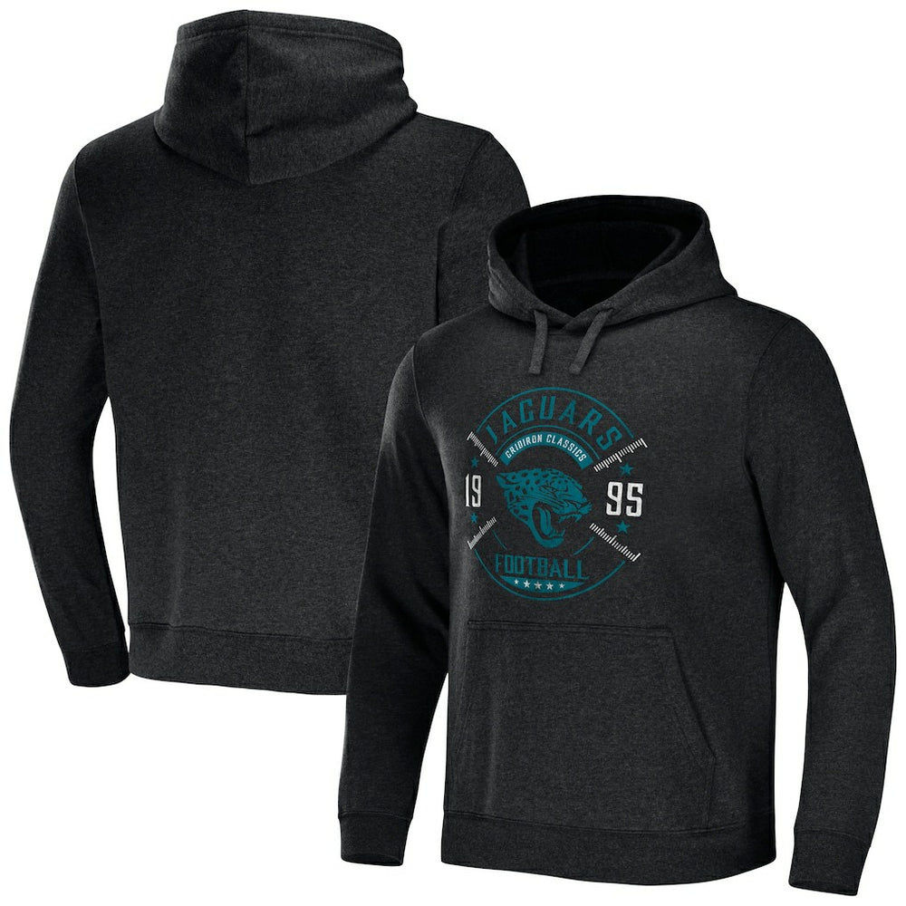 Jacksonville Jaguars NFL x Darius Rucker Collection Radar Pullover Hoodie - Heather Charcoal Hoodies