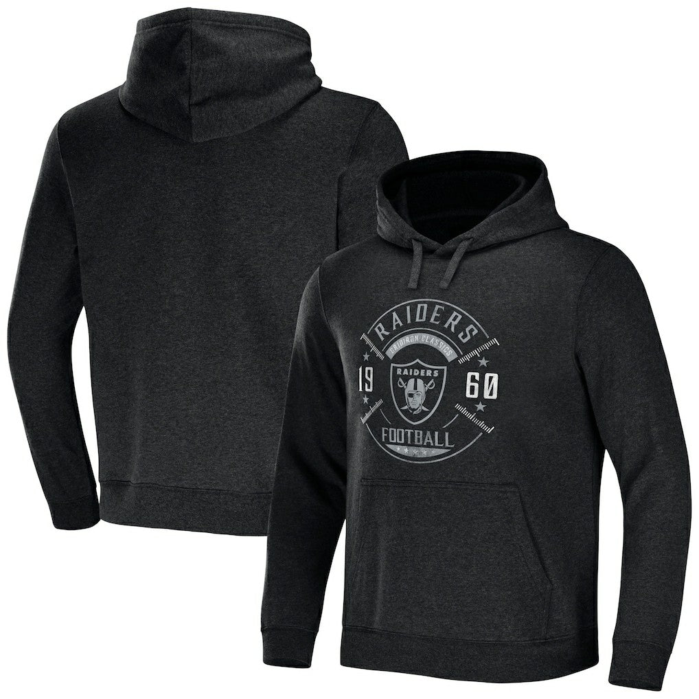 Las Vegas Raiders NFL x Darius Rucker Collection Radar Pullover Hoodie - Heather Charcoal Hoodies