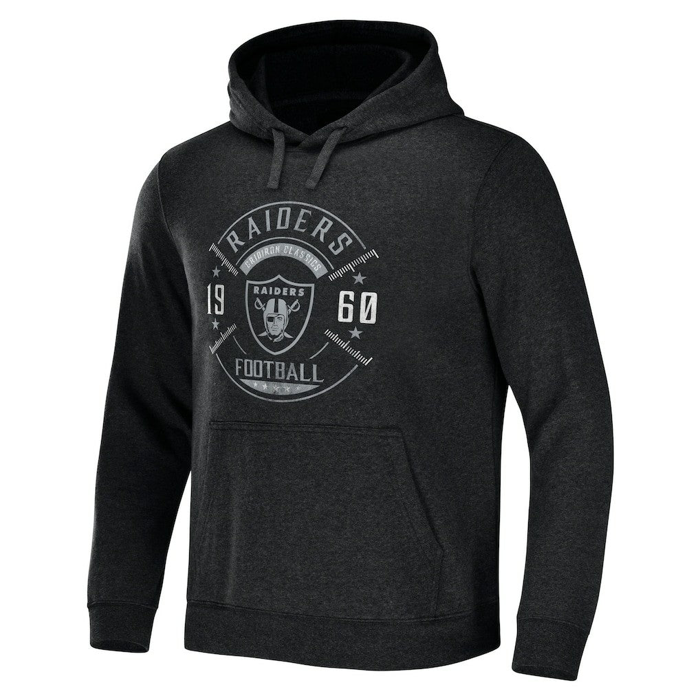 Las Vegas Raiders NFL x Darius Rucker Collection Radar Pullover Hoodie - Heather Charcoal Hoodies