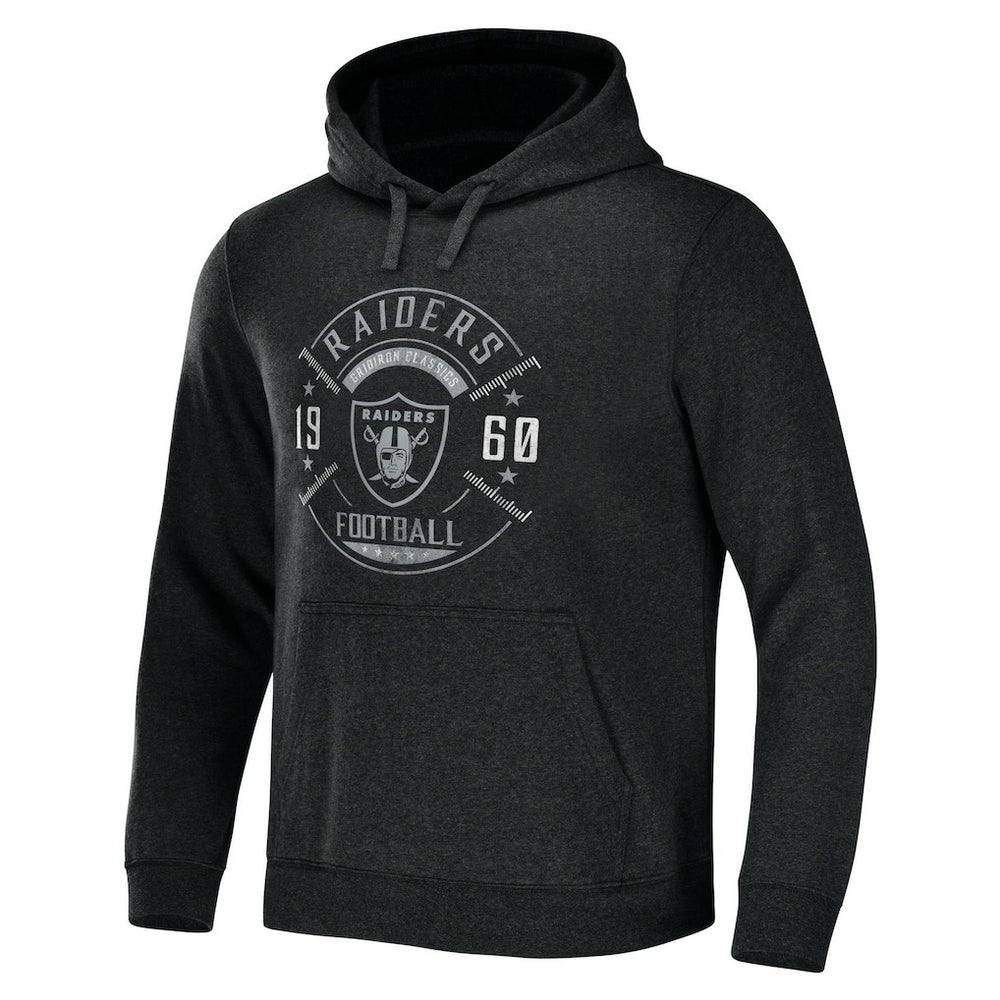 Las Vegas Raiders NFL x Darius Rucker Collection Radar Pullover Hoodie - Heather Charcoal Hoodies