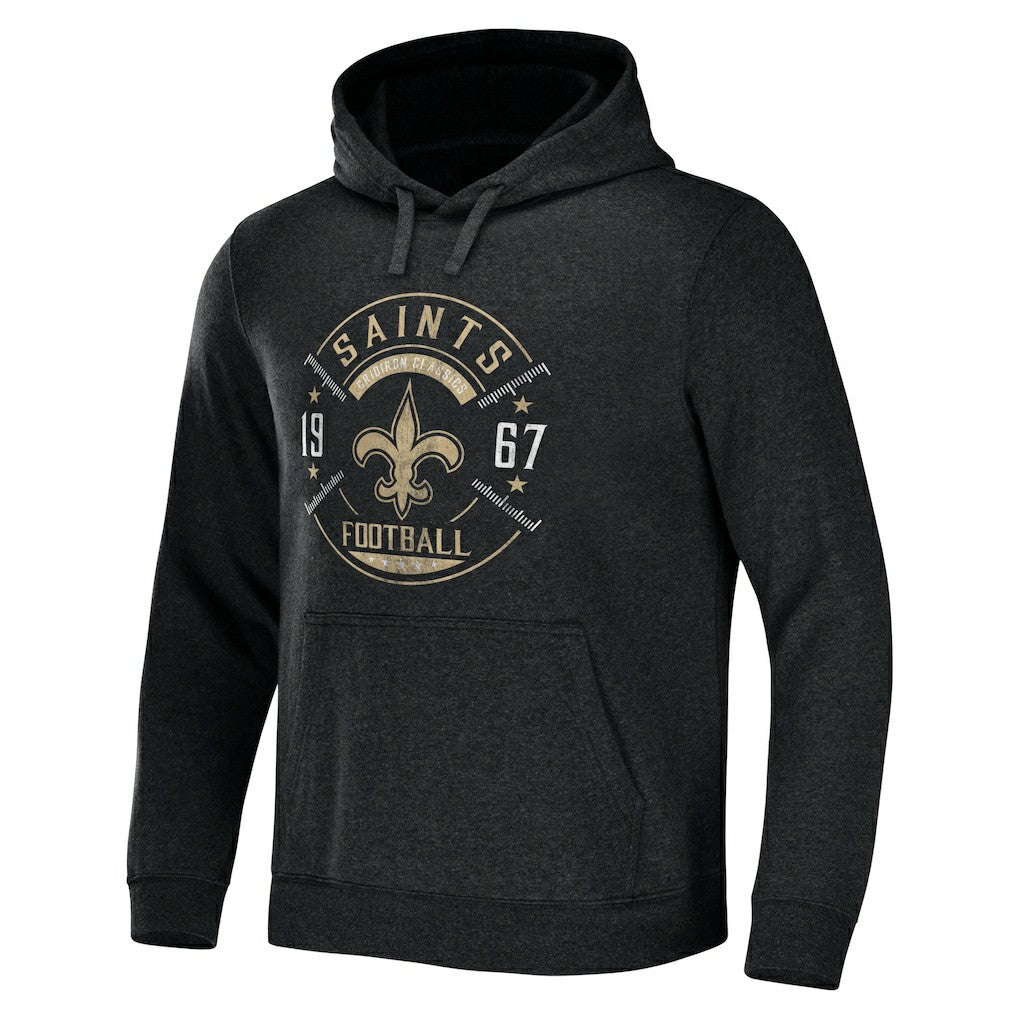 New Orleans Saints NFL x Darius Rucker Collection Radar Pullover Hoodie - Heather Charcoal Hoodies