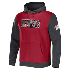 Arizona Cardinals NFL x Darius Rucker Collection Colorblock Pullover Hoodie - Cardinal/Charcoal Hoodies