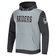 Las Vegas Raiders NFL x Darius Rucker Collection Colorblock Pullover Hoodie - Gray/Charcoal Hoodies