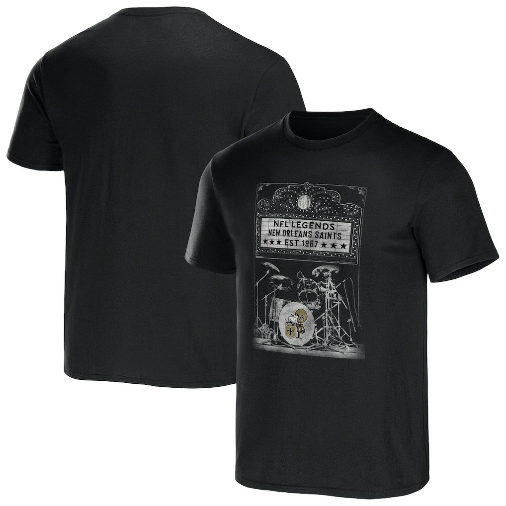 New Orleans Saints NFL x Darius Rucker Collection Band T-Shirt - Black T-shirts