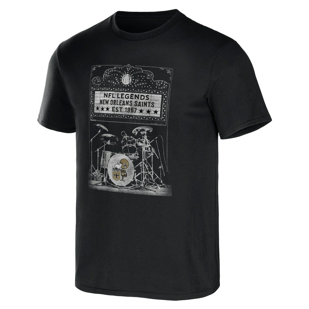 New Orleans Saints NFL x Darius Rucker Collection Band T-Shirt - Black T-shirts