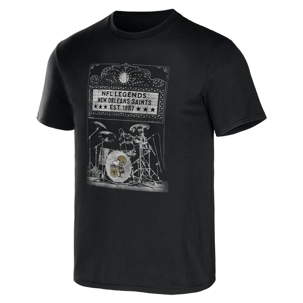 New Orleans Saints NFL x Darius Rucker Collection Band T-Shirt - Black T-shirts