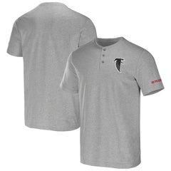 Atlanta Falcons NFL x Darius Rucker Collection Henley T-Shirt - Heather Gray T-shirts
